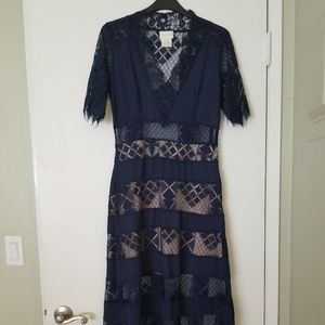 FoxieDox navy blue lace cutout dress size 6